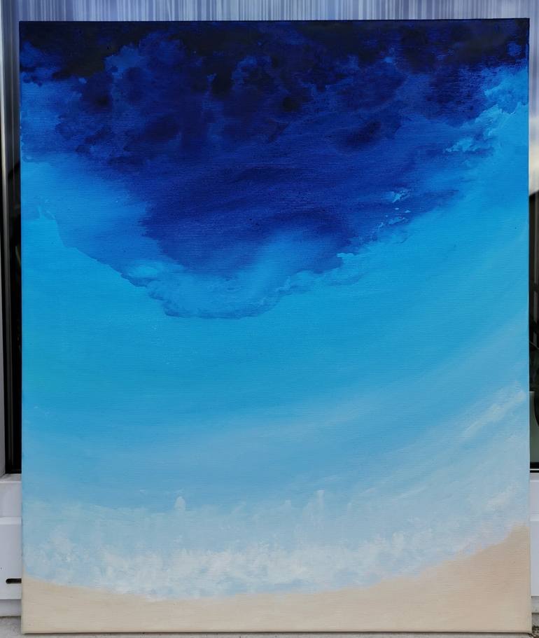 Original Abstract Beach Painting by Elena Mosurak