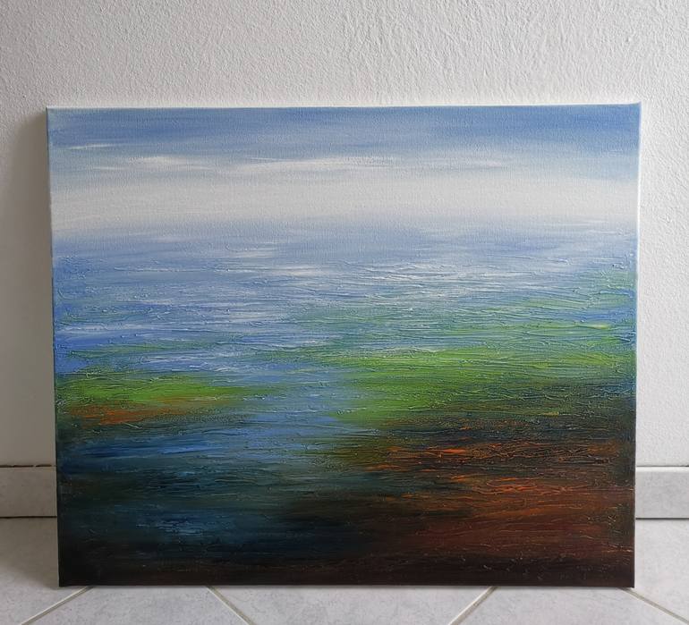 Original Abstract Landscape Painting by Elena Mosurak