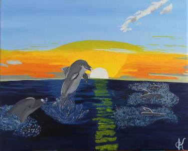 Dolphins at Sunrise thumb
