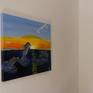 Dolphins at sunrise wrap-around side view