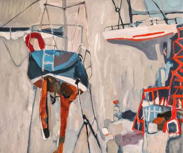 Original Boat Paintings by Siarhei Davidovich