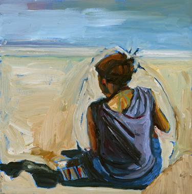 Original Expressionism Beach Paintings by jill parry