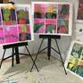 Work in progress in studio, I work in a series, moving around from one to another as if its all one piece.