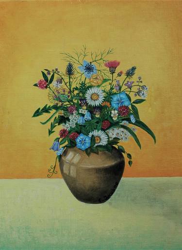 Original Figurative Floral Paintings by Elsa Jacob Moosbrugger