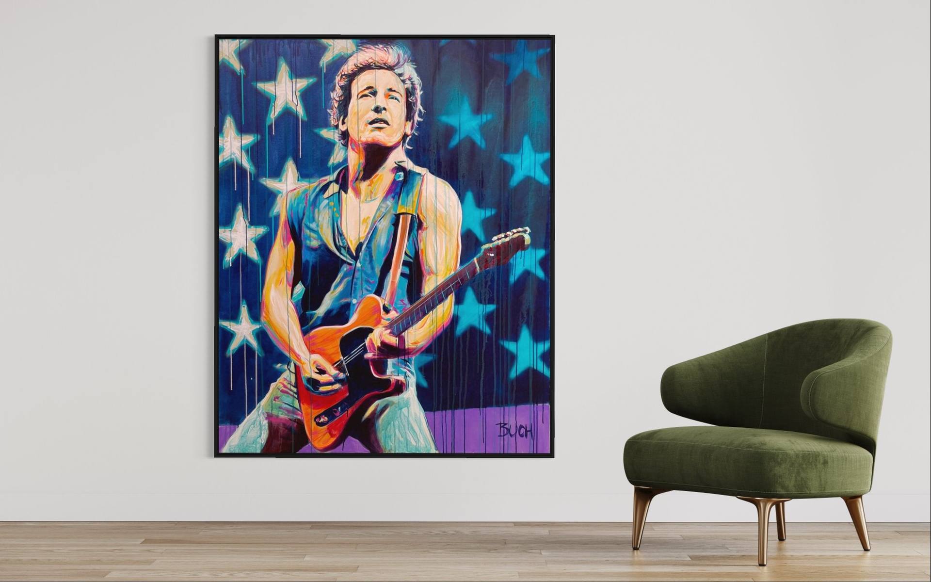 Bruce Springsteen Painting by Allan Buch | Saatchi Art
