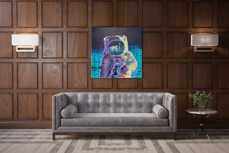 Original Abstract Outer Space Painting by Allan Buch