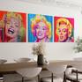 3 marilyn Monroes Paintings side by side