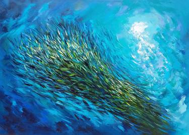 Print of Abstract Expressionism Fish Paintings by Olga Nikitina