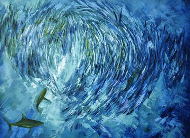 Original Abstract Fish Paintings by Olga Nikitina