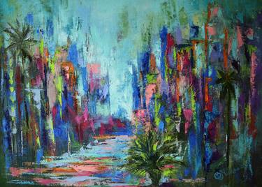 Print of Abstract Expressionism Cities Paintings by Olga Nikitina