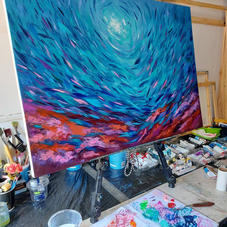 Original Abstract Seascape Painting by Olga Nikitina