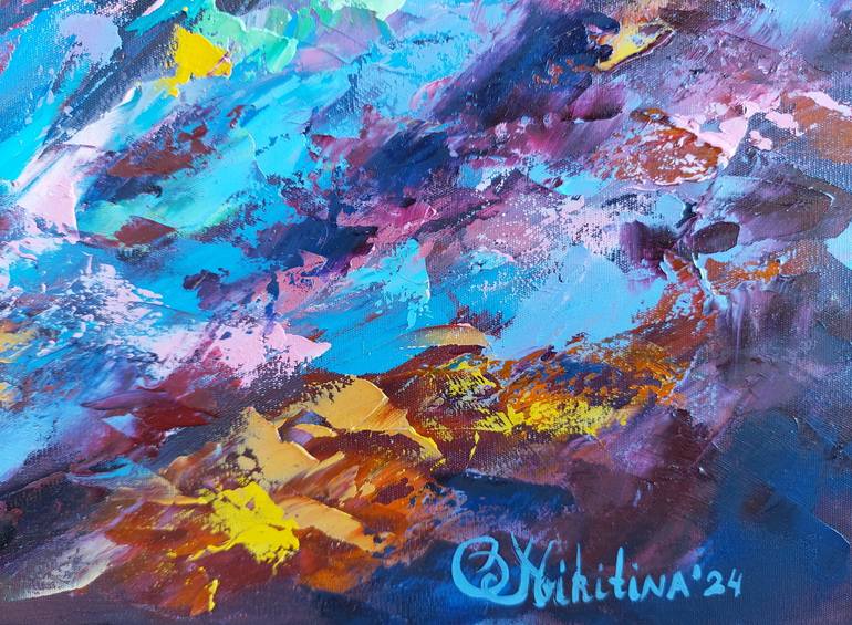 Original Abstract Seascape Painting by Olga Nikitina