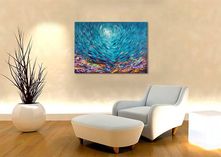 Original Abstract Seascape Painting by Olga Nikitina