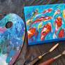 koi fish oil painting in studio