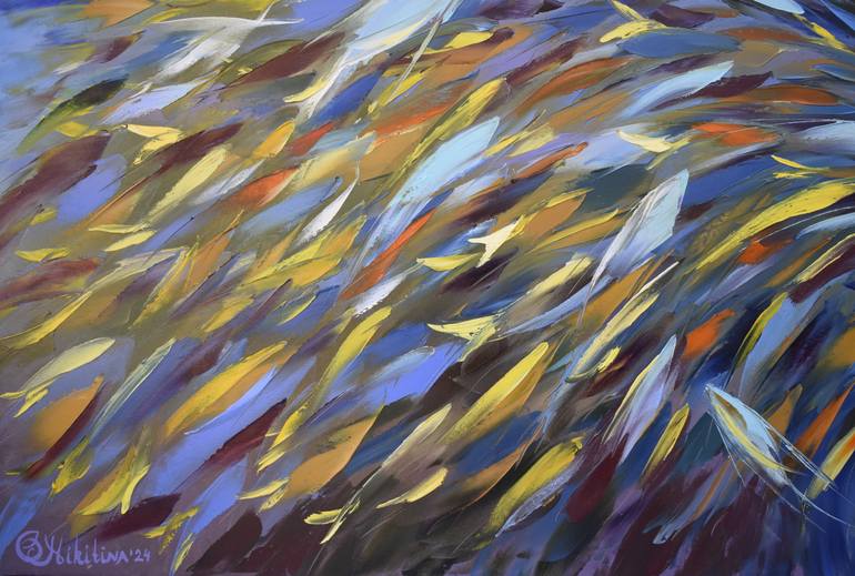 Original Abstract Expressionism Abstract Painting by Olga Nikitina