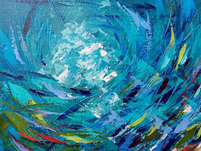 Original Abstract Expressionism Seascape Painting by Olga Nikitina