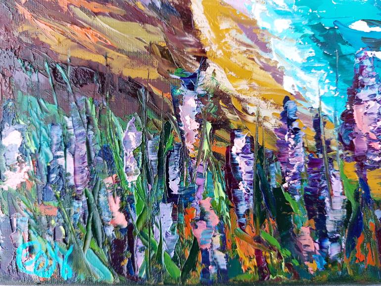 Original Abstract Beach Painting by Olga Nikitina