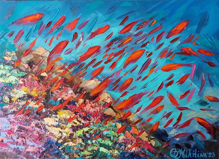 Print of Abstract Seascape Paintings by Olga Nikitina