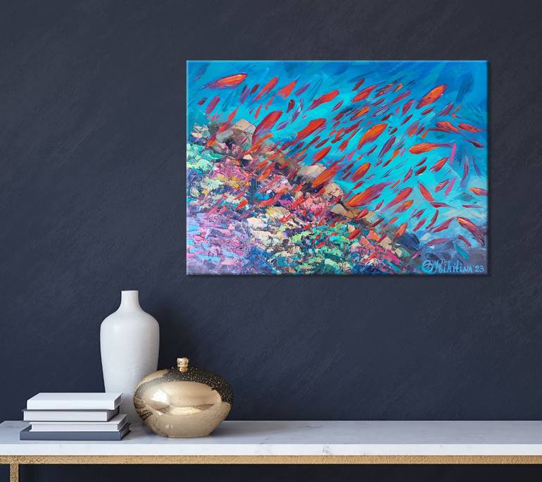 Original Abstract Seascape Painting by Olga Nikitina