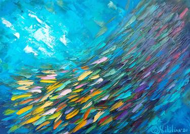 Original Abstract Expressionism Seascape Painting by Olga Nikitina