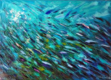 Original Abstract Seascape Painting by Olga Nikitina