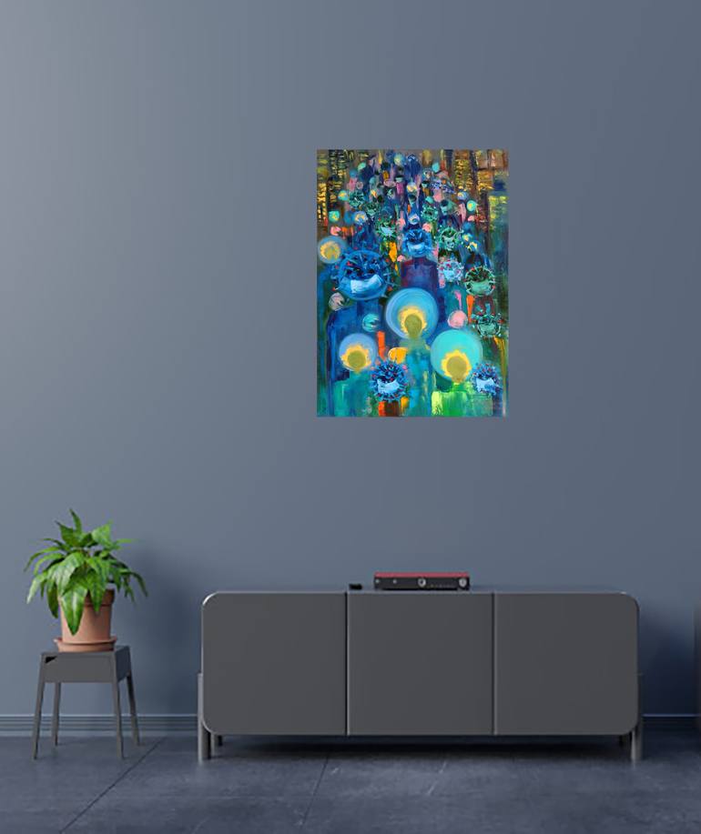 Original Abstract People Painting by Olga Nikitina