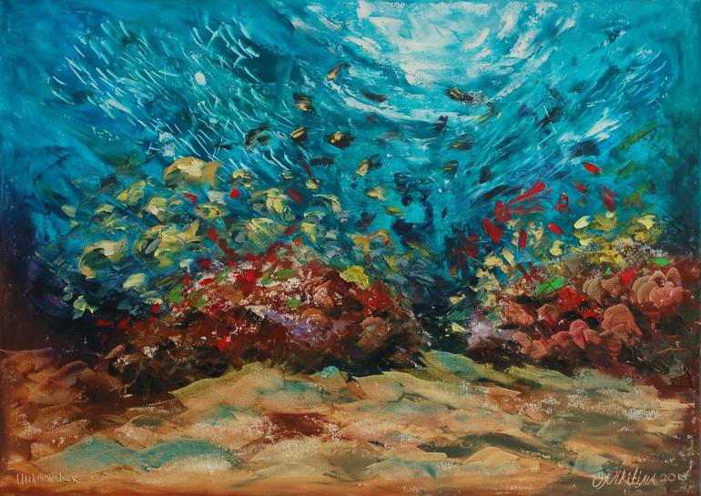 Underwater Painting Abstract Coral Reef Was Made Underwater Painting By Olga Nikitina Saatchi Art