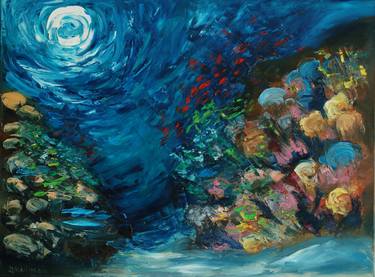 UNDERWATER PAINTING "HAPPINES" (was made underwater) thumb