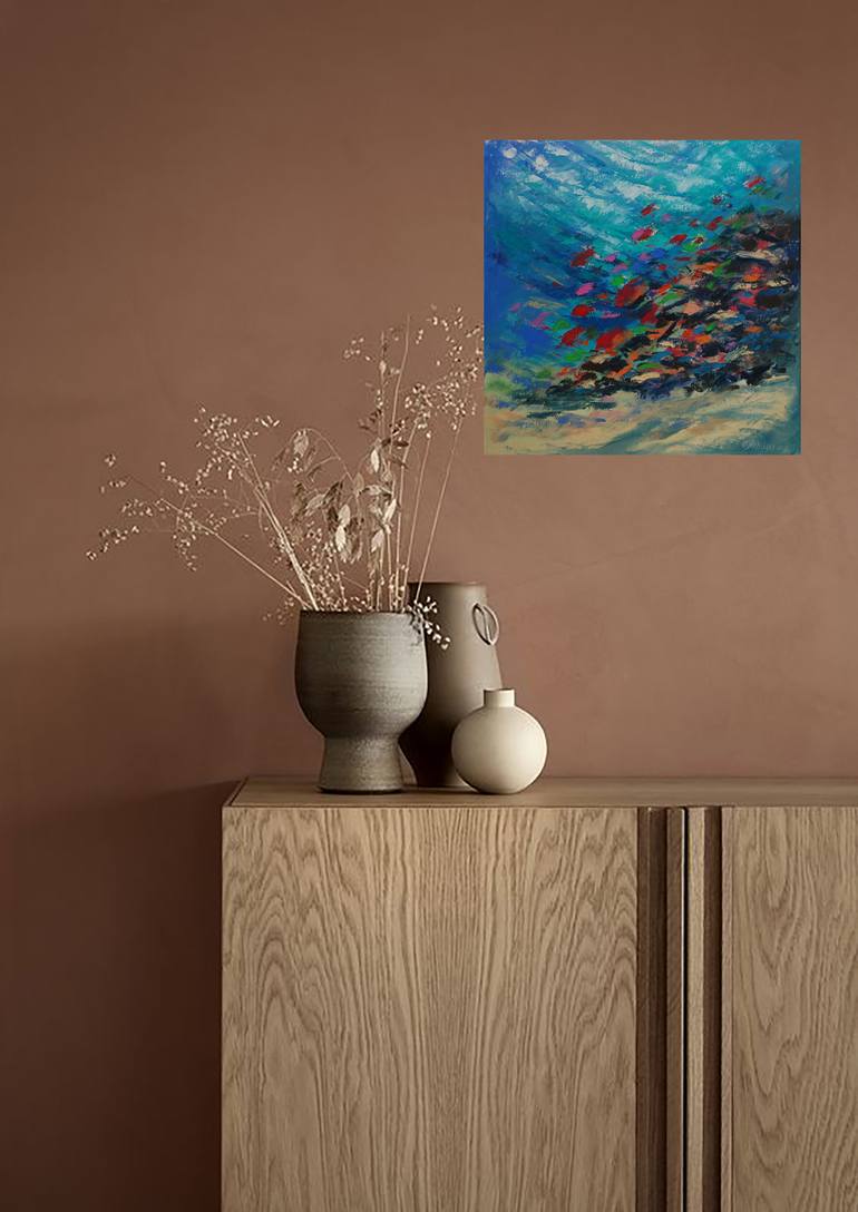 Original Abstract Seascape Painting by Olga Nikitina