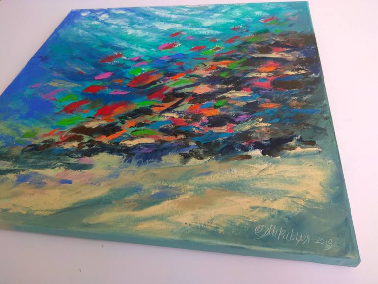 Original Abstract Seascape Painting by Olga Nikitina