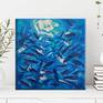 blue fish painting, impasto painting, underwater art