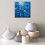 blue fish painting, impasto painting, underwater art, textured painting