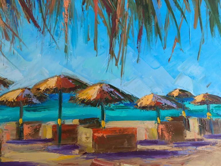 Original Impressionism Beach Painting by Olga Nikitina