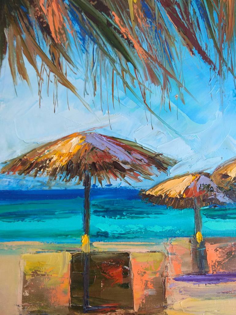 Original Impressionism Beach Painting by Olga Nikitina