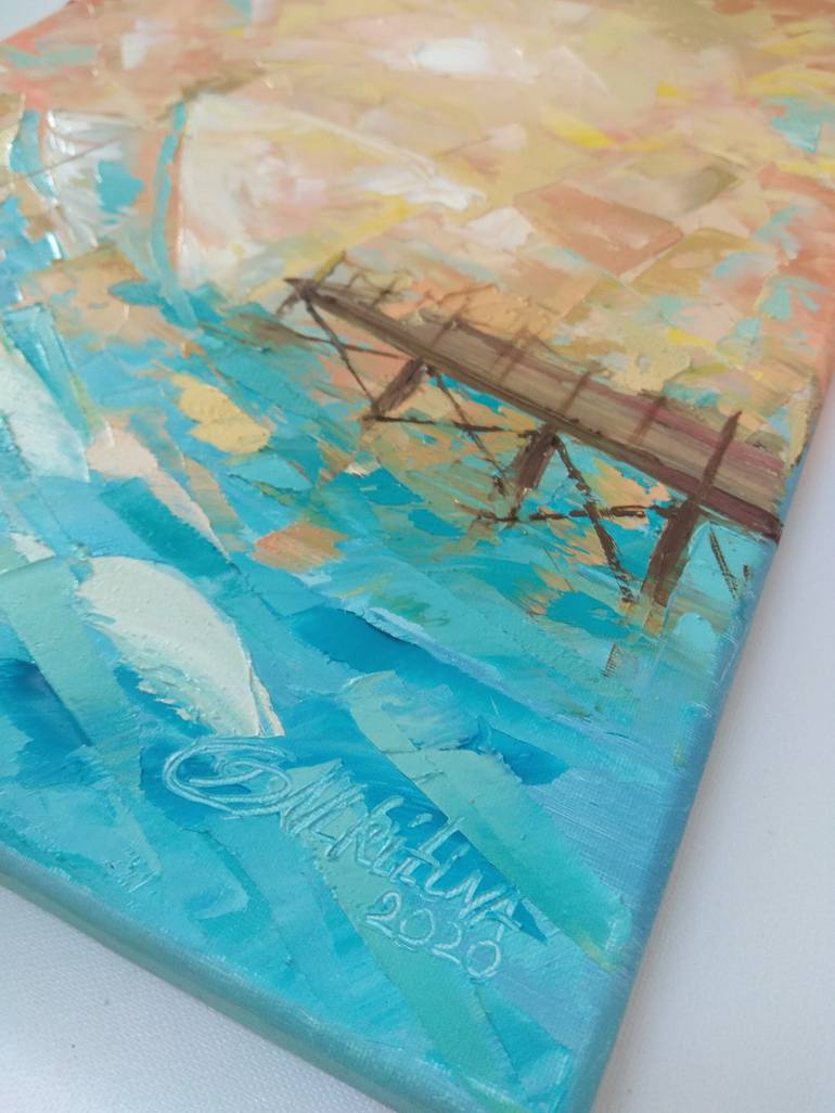 Original Abstract Seascape Painting by Olga Nikitina