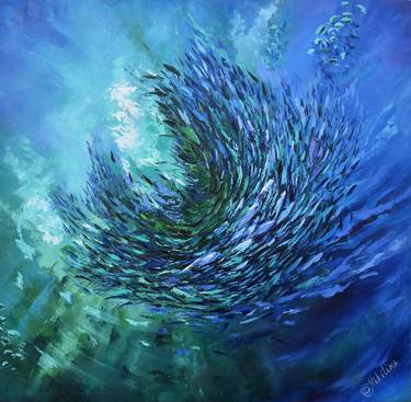 Print of Abstract Expressionism Fish Paintings by Olga Nikitina