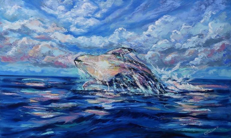 Whale Painting by Olga Nikitina | Saatchi Art