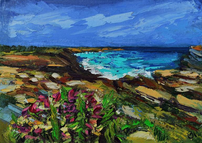Print of Impressionism Beach Paintings by Olga Nikitina