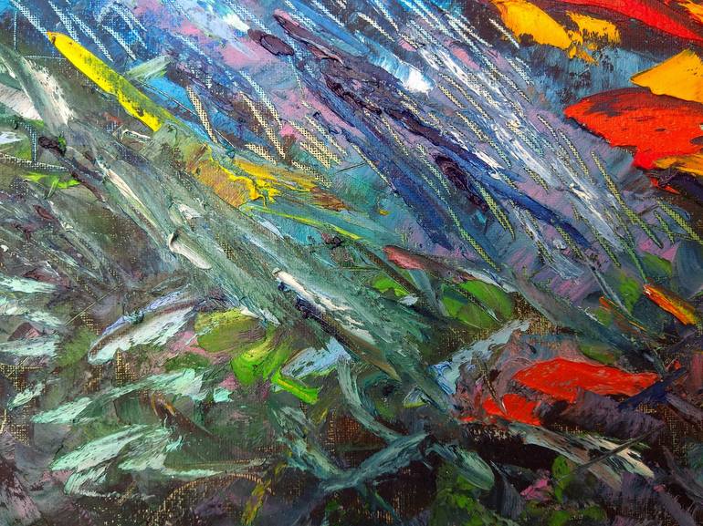 Original Abstract Expressionism Fish Painting by Olga Nikitina
