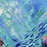 coral reef painting in details