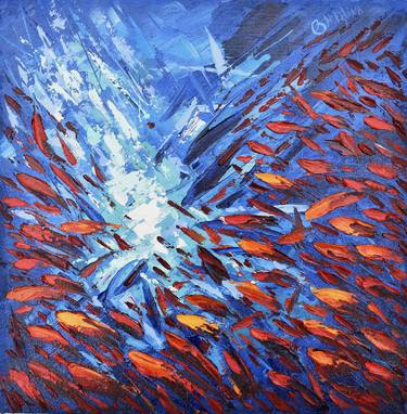 Print of Abstract Expressionism Fish Paintings by Olga Nikitina