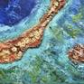3D painting, textured oil painting, belize art, blue ho;e painting