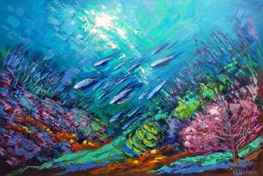 Print of Abstract Expressionism Fish Paintings by Olga Nikitina