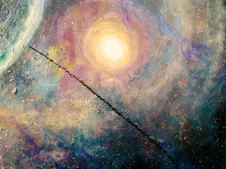 Original Abstract Outer Space Painting by Sulamita Art