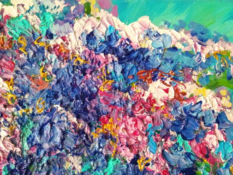 Original Abstract Floral Painting by Sulamita Art