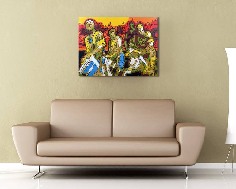 Original Abstract People Painting by Bert Taken
