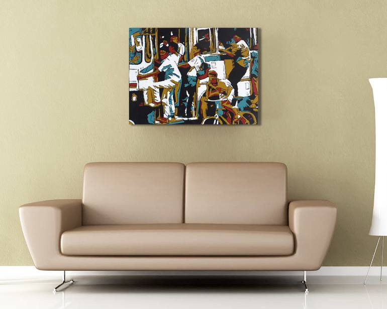 Original Abstract People Painting by Bert Taken