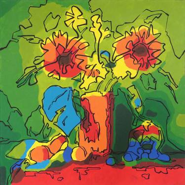 Original Abstract Still Life Painting by Bert Taken