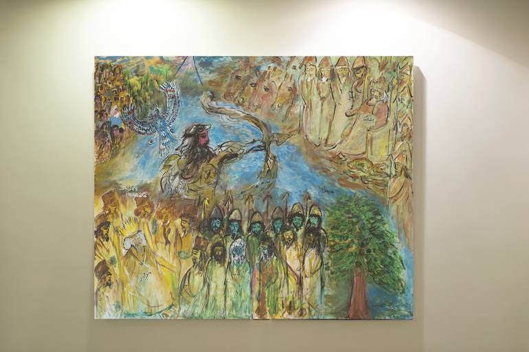 Original Abstract Expressionism Classical mythology Painting by Jabbar Farshbaf