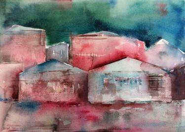Print of Expressionism Architecture Paintings by Bente Elisabeth Finseraas